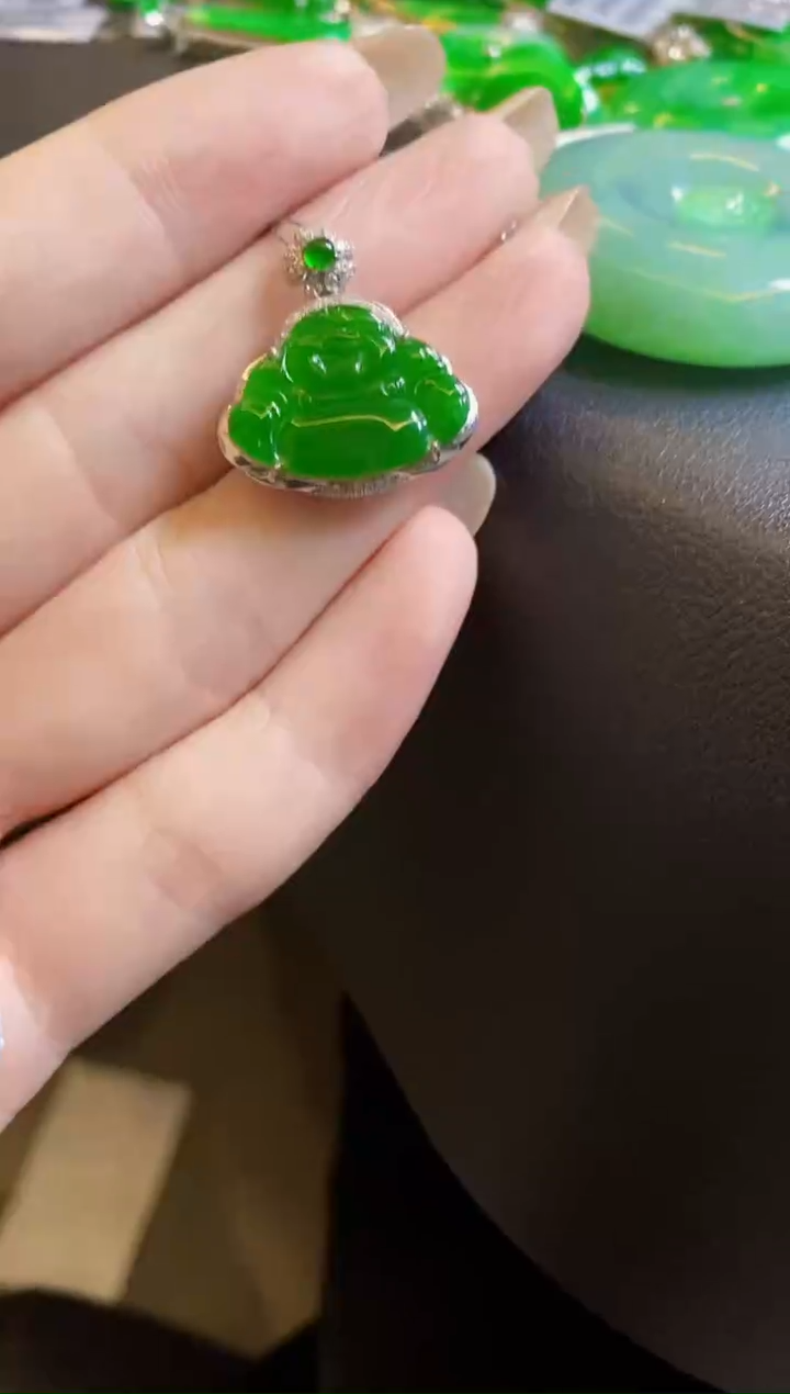 【闪购商品】定制翡翠18K金镶嵌佛