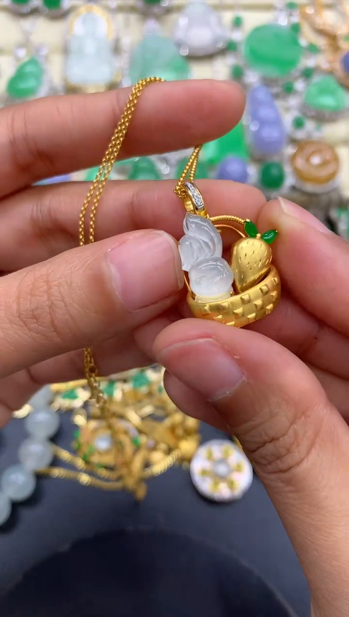 【闪购商品】翡翠颈饰18K金镶嵌370-中国好珍宝