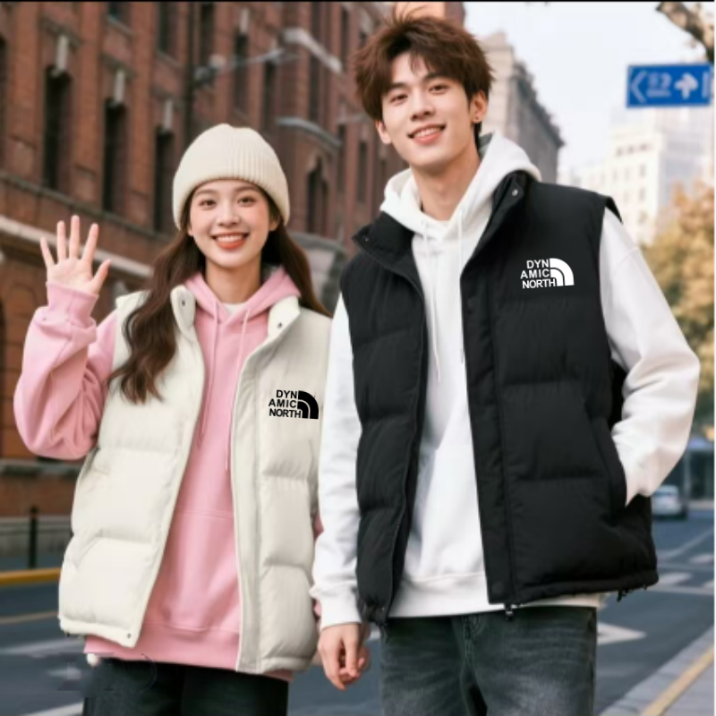 秋冬新款潮牌马甲保暖背心男女立领外套情侣无袖马夹外套