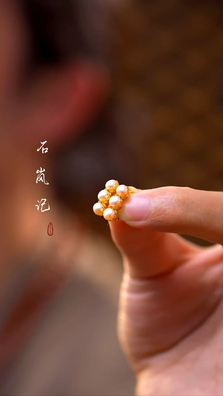 银S925镶嵌耳饰淡水珍珠天然