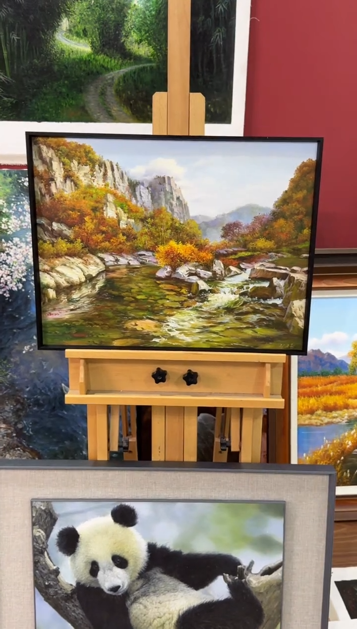 油画【新品含装裱】朝鲜画家原创手绘油画作品