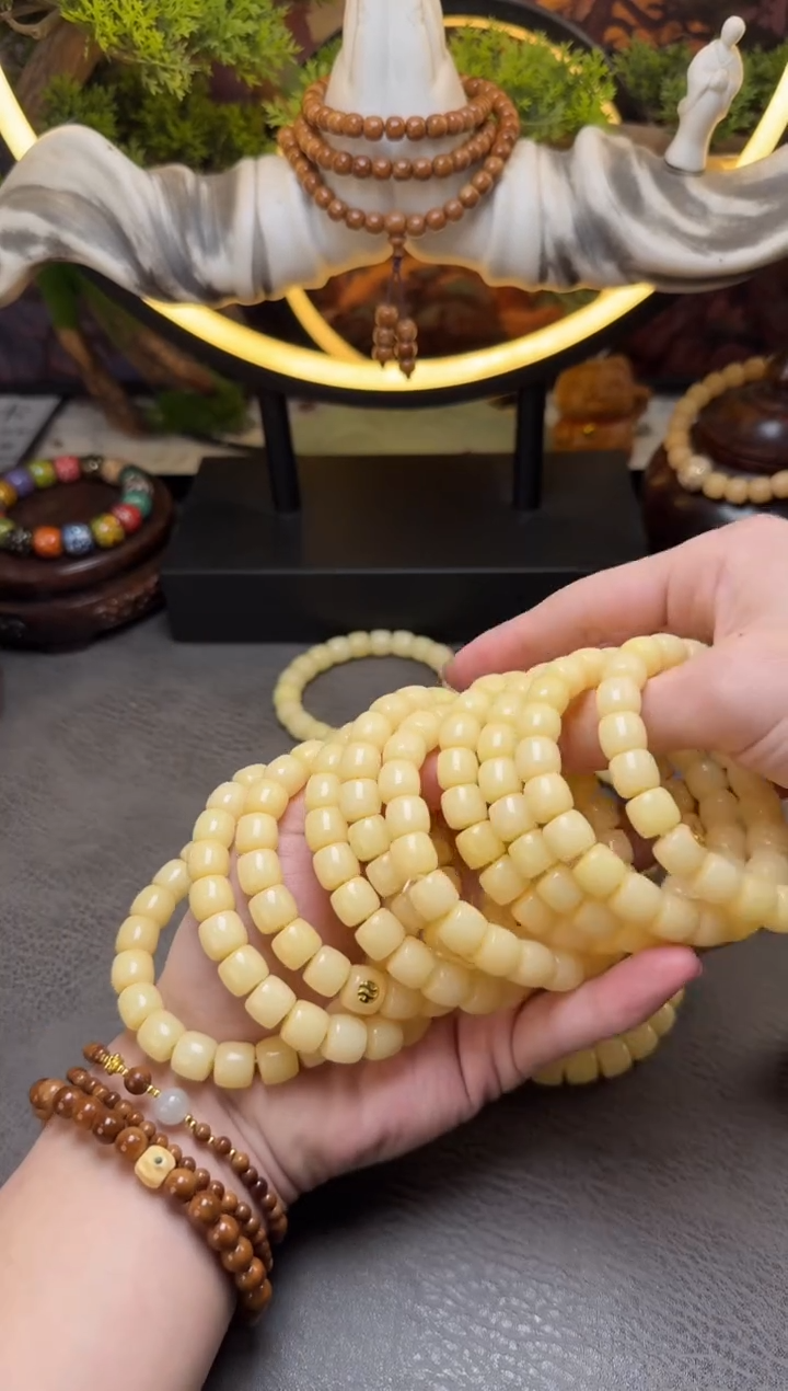 手串菩提根/象牙果风化直切带标9*10单圈