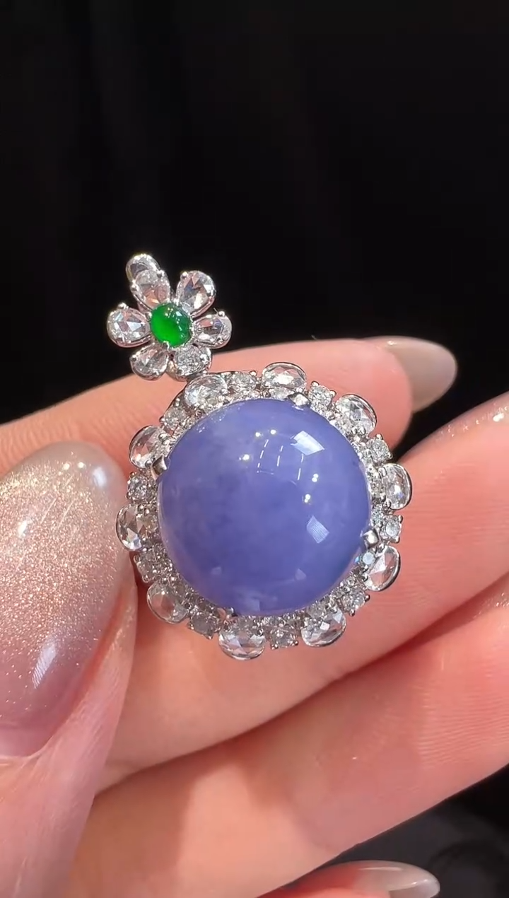 【闪购商品】翡翠戒指18K金镶嵌戒指和吊坠两用款