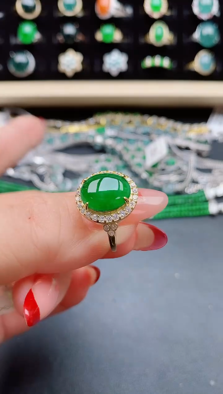 【闪购商品】翡翠戒指银S925镶嵌312321