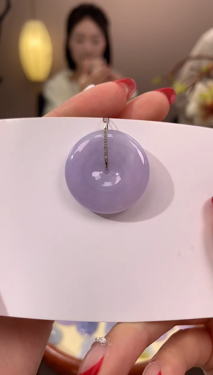 【闪购商品】翡翠颈饰18K金镶嵌天然缅甸a货翡翠