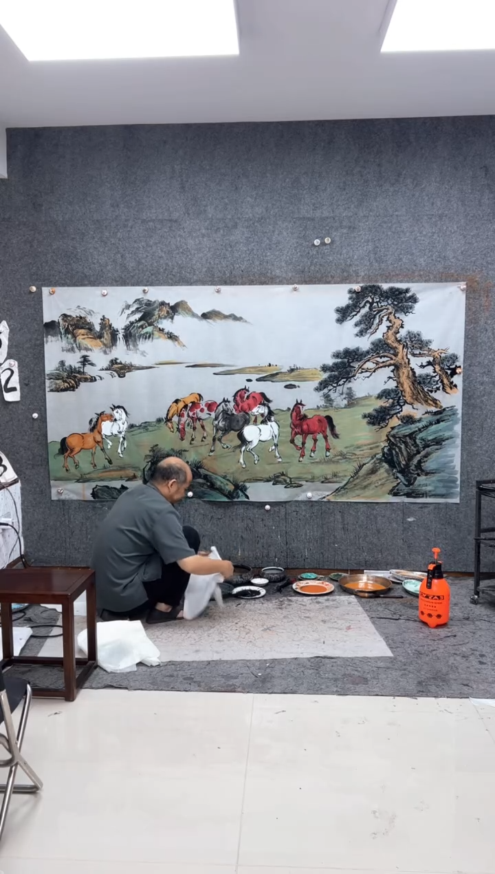 国画盛世八骏 带收藏证书