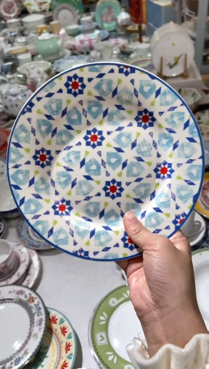 【闪购商品】瓷片陶瓷原单CC977餐具1个8寸