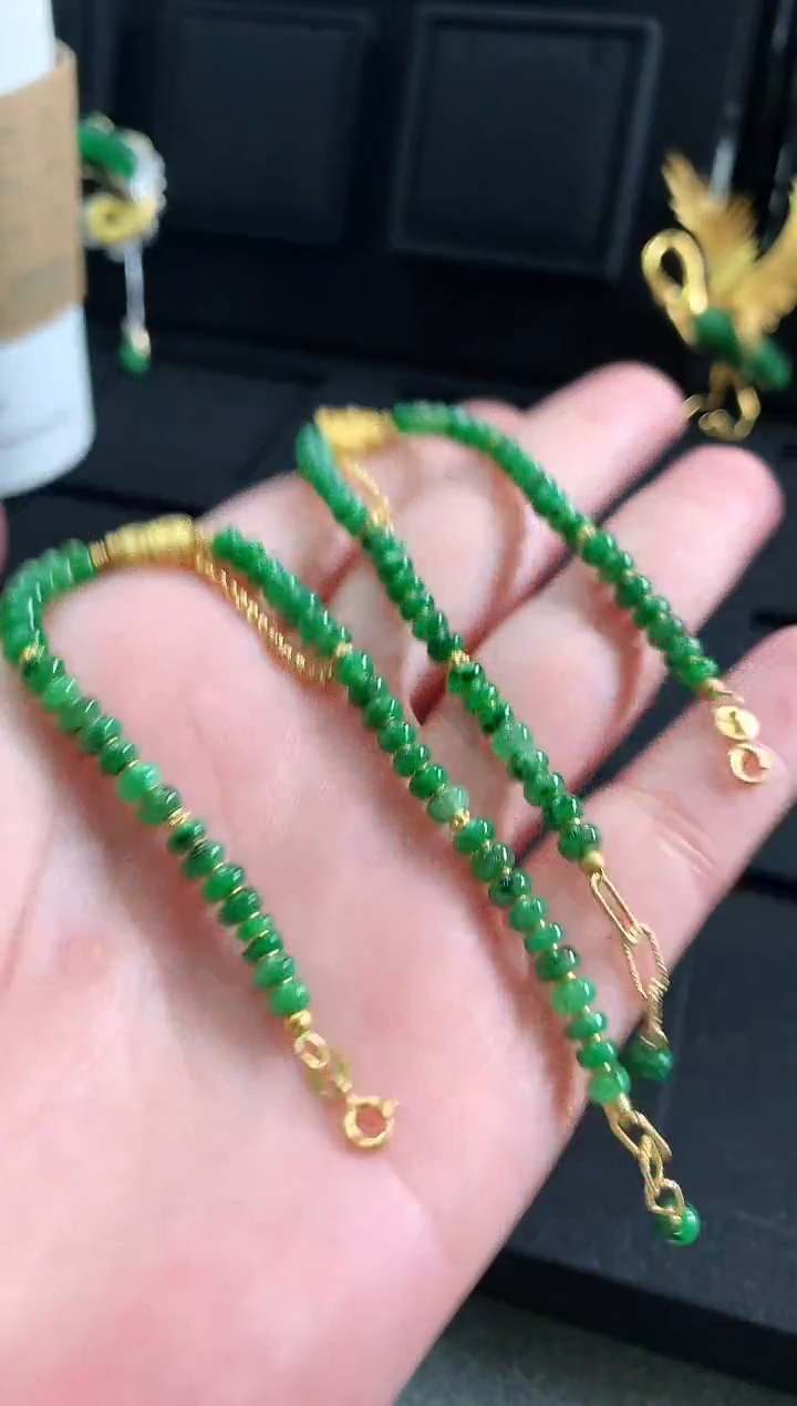 【闪购商品】翡翠手链18K金镶嵌手链 多样性发货（发一条）