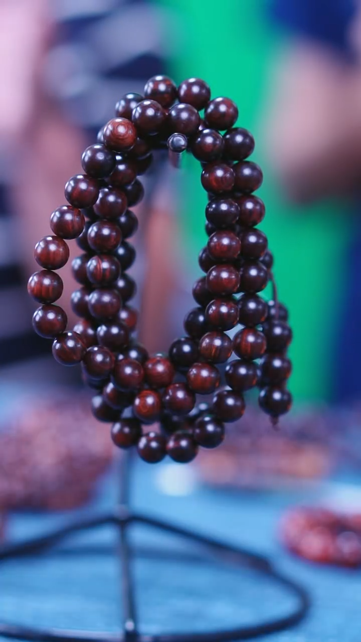 黄花梨/降香黄檀海南黄花梨帝王紫顺纹土埋沉水1.0x108长款手串