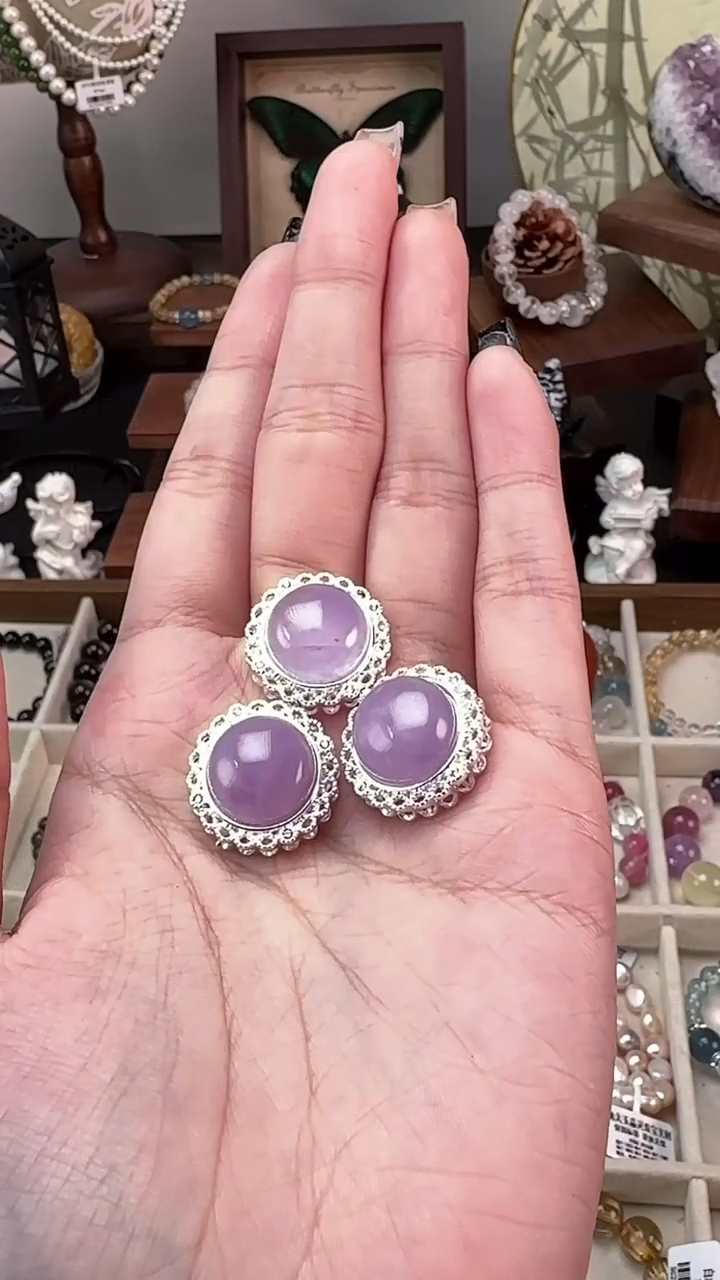 银S925镶嵌颈饰水晶薰衣草紫水晶多样性发其一 DIY魔盒