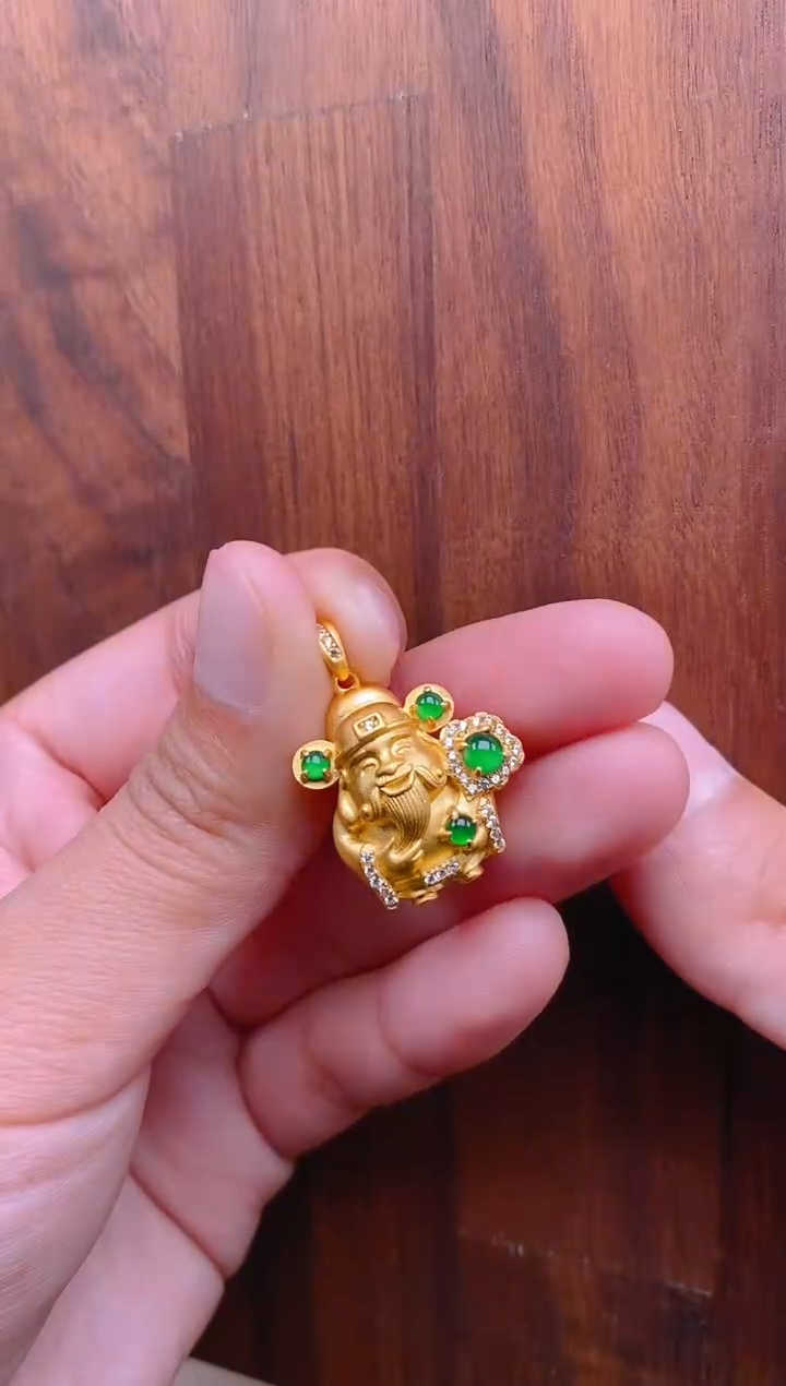 【闪购商品】翡翠吊坠(不含链)银S925镶嵌财神