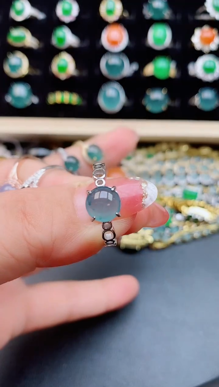 【闪购商品】翡翠戒指银S925镶嵌50850