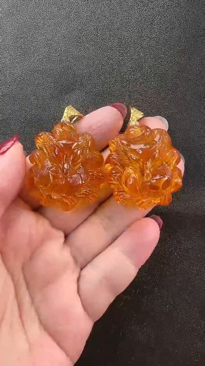 【闪购商品】琥珀耳饰未镶嵌耳环