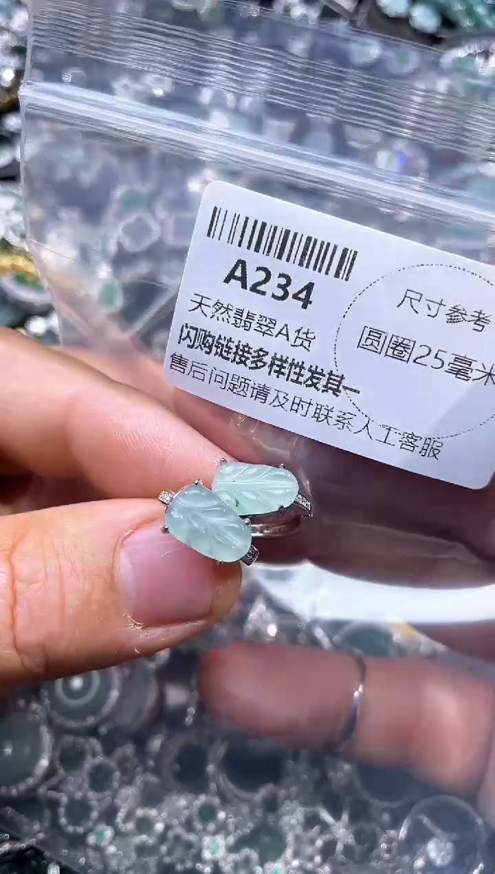 【闪购商品】翡翠颈饰未镶嵌A234耳扣