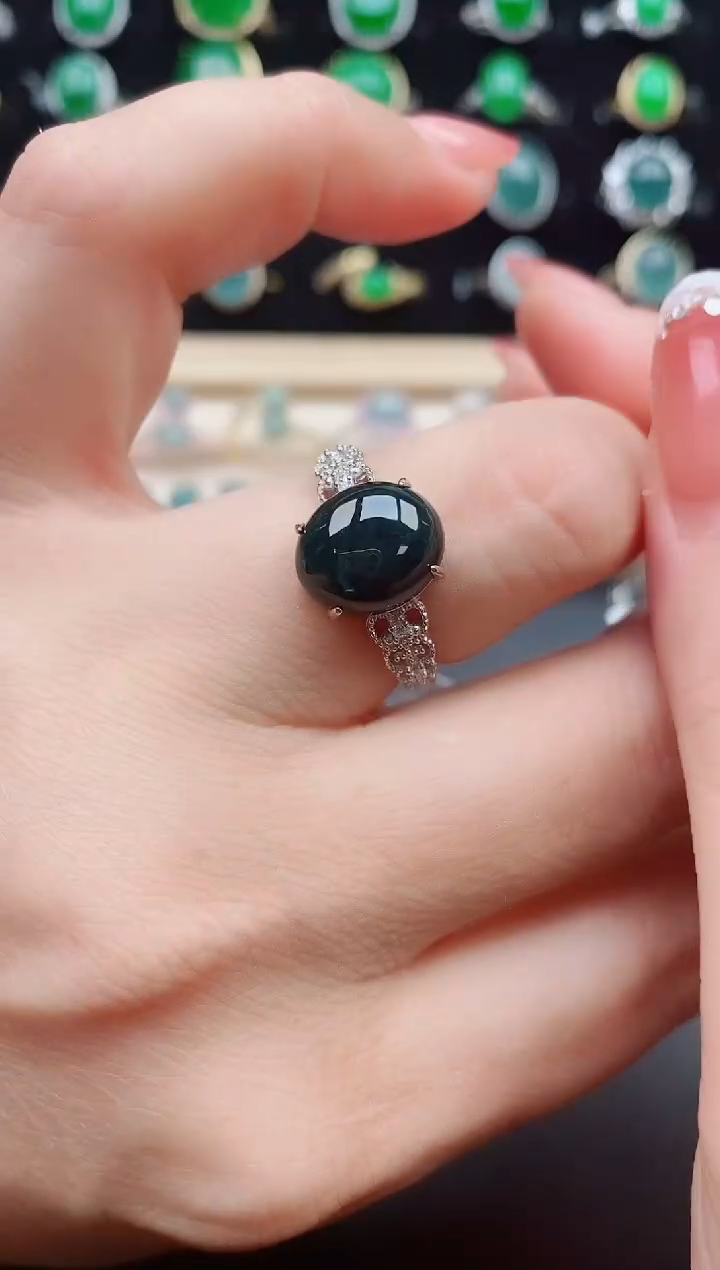 【闪购商品】翡翠戒指银S925镶嵌80050