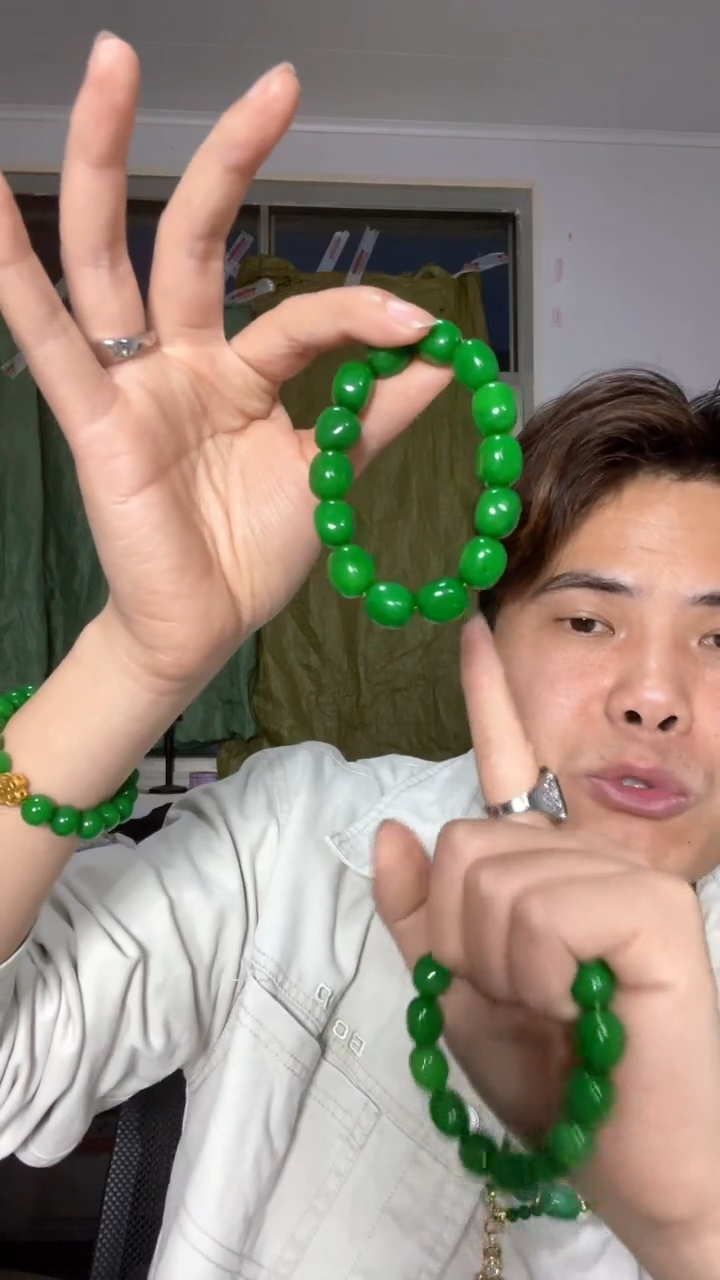 未镶嵌手链翡翠【伍氏甄选】缅料随型珠手串