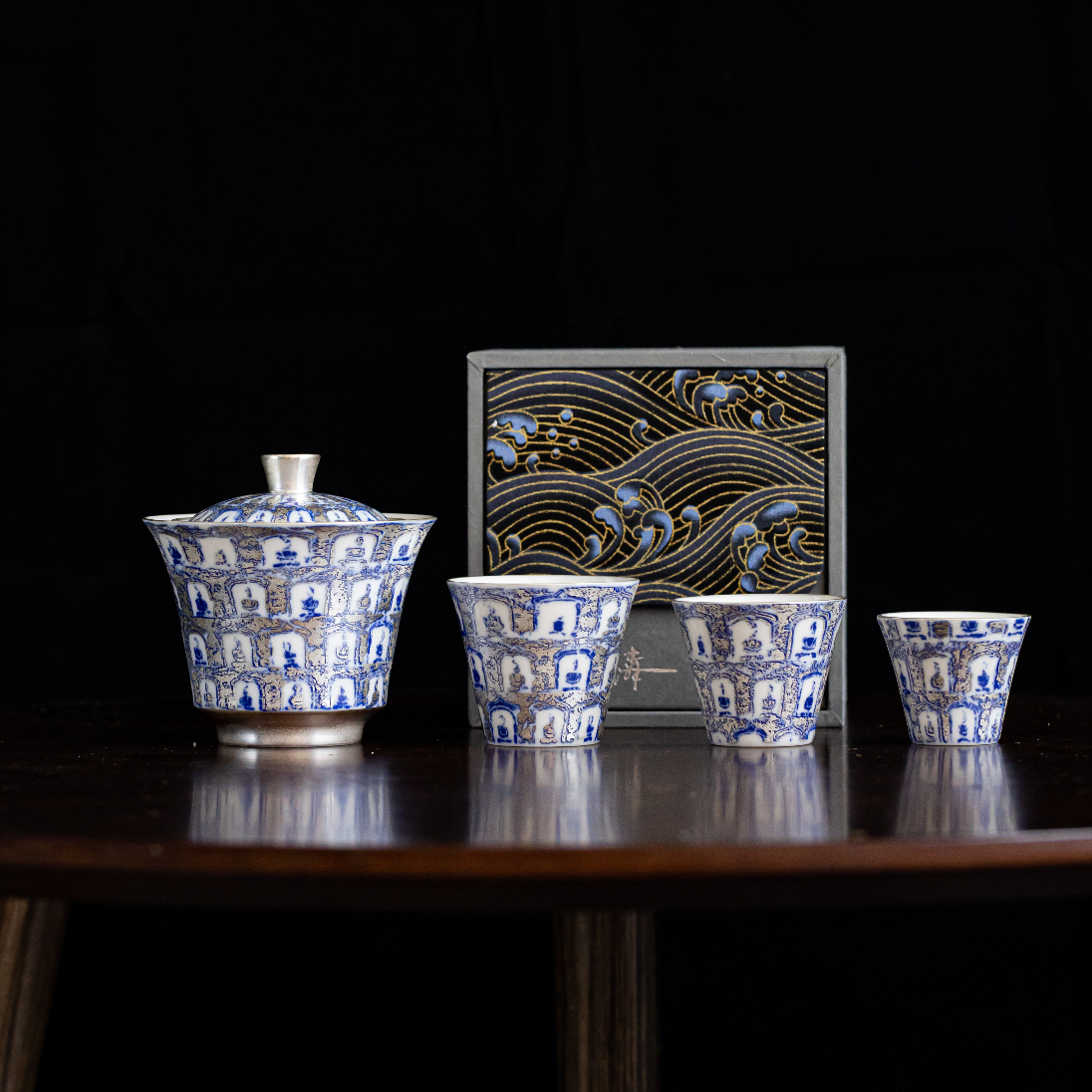 千佛盖碗鎏银快客杯千佛盖碗快客杯