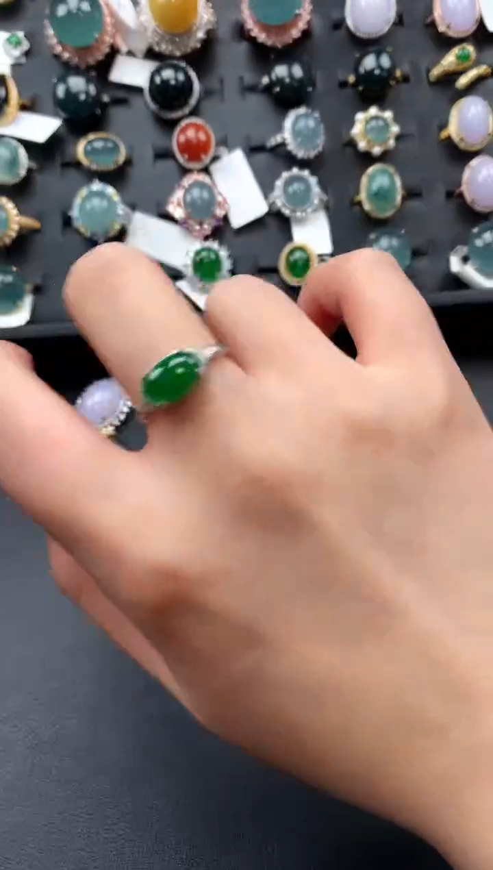 【闪购商品】翡翠戒指银S925镶嵌432432