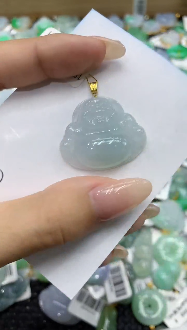 翡翠18K金镶嵌颈饰111111111111