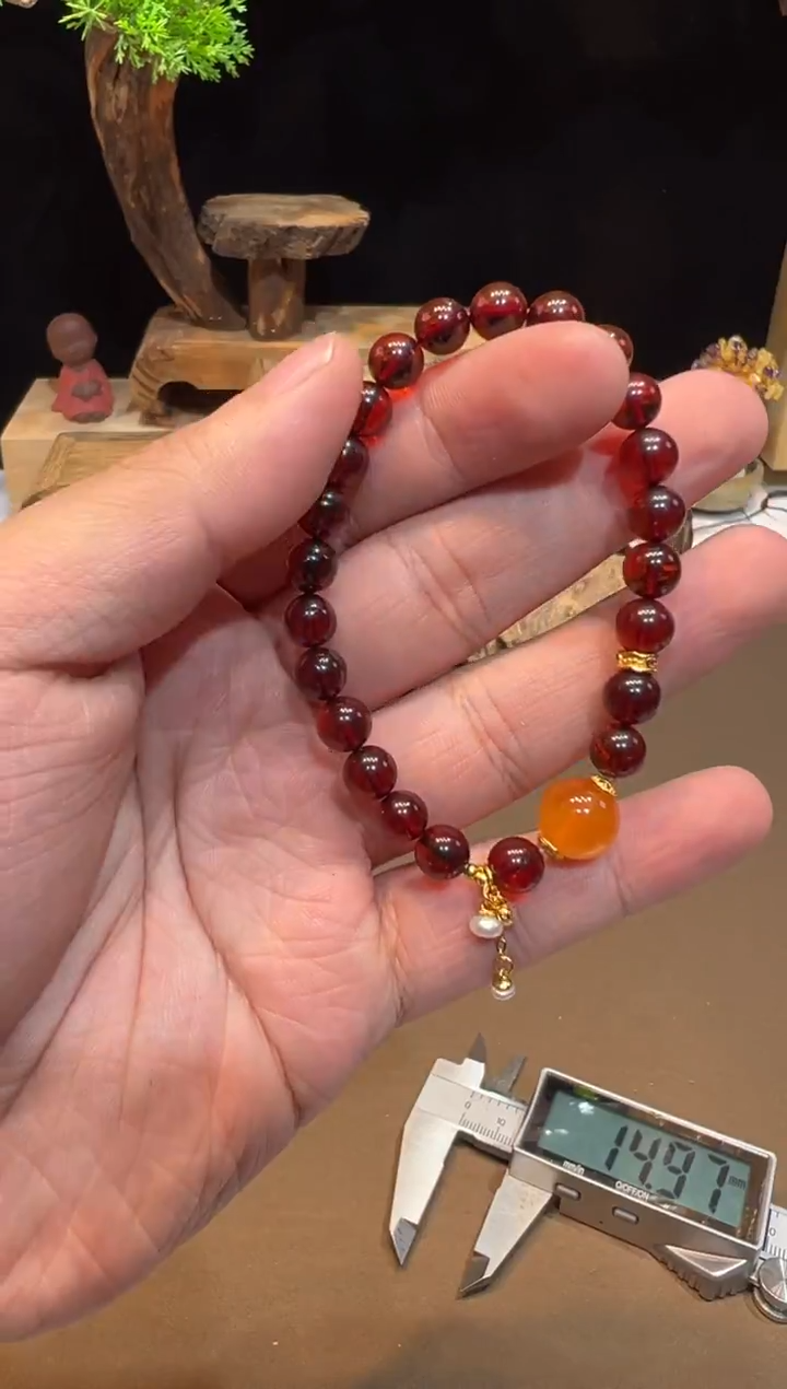 手链琥珀未镶嵌手饰@@E7193