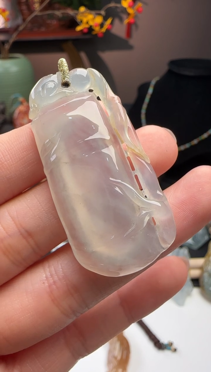 【闪购商品】翡翠吊坠(赠链)未镶嵌缅甸翡翠竹节吊坠