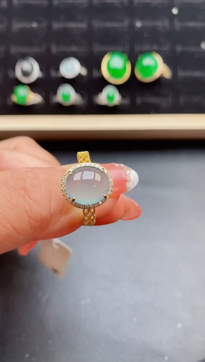 【闪购商品】翡翠戒指银S925镶嵌508050