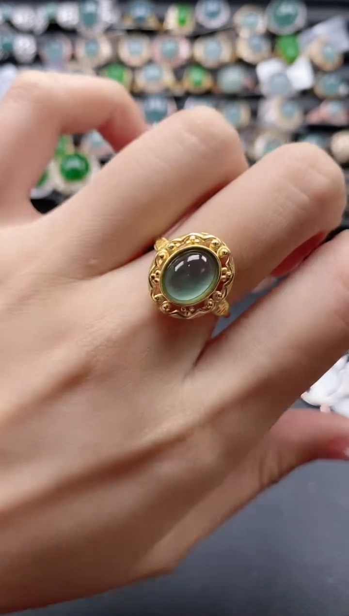 【闪购商品】翡翠戒指银S925镶嵌51151