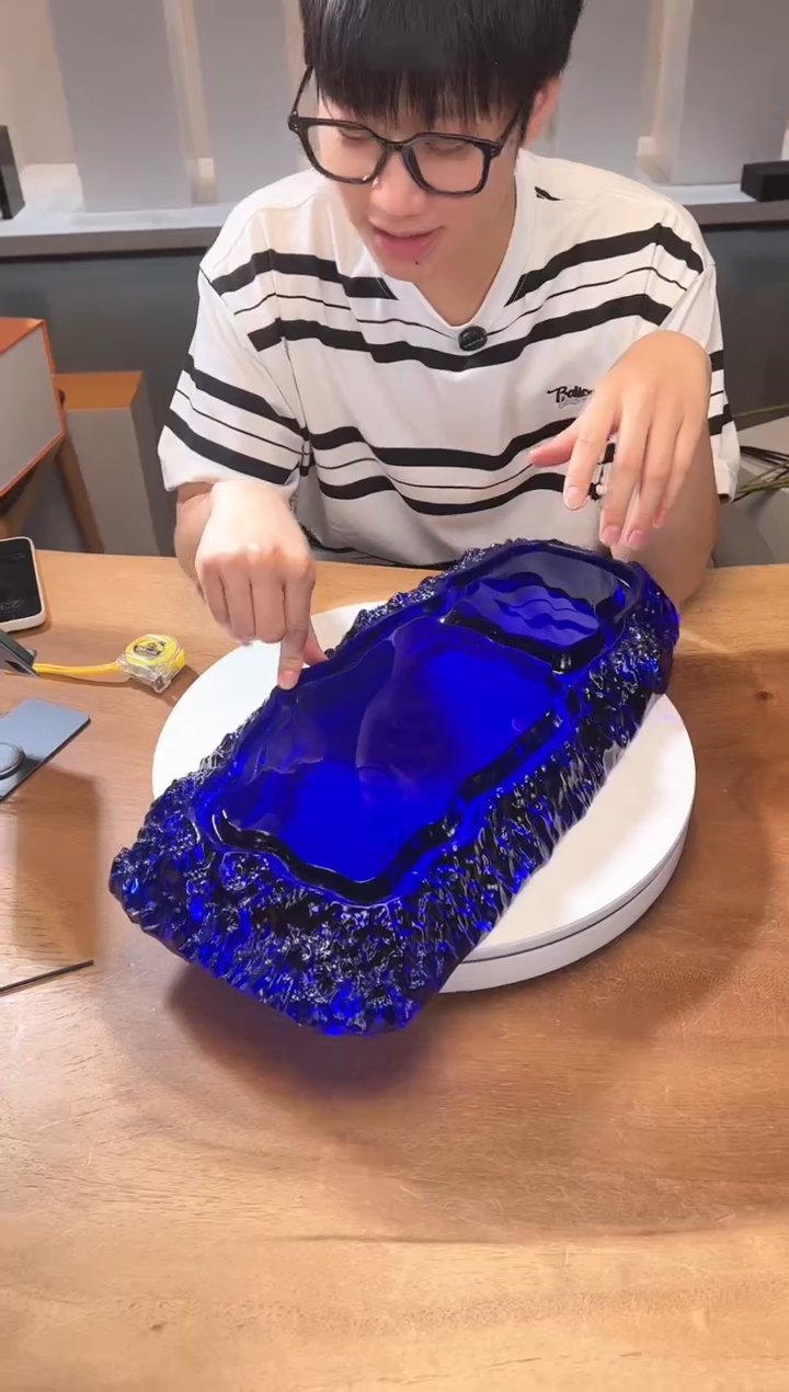 【闪购商品】茶宠巴比特美学 宝石蓝山河茶盘