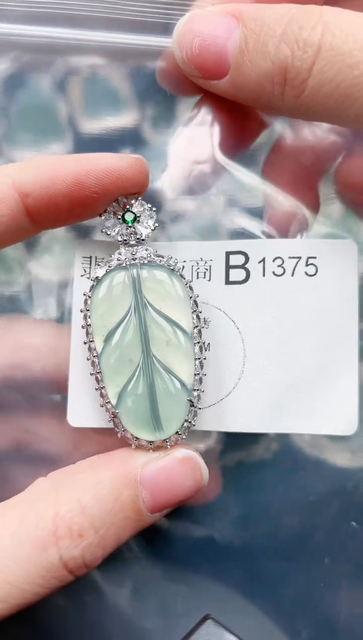 【闪购商品】翡翠颈饰未镶嵌1375赠皮绳