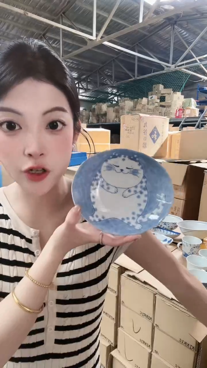 陶瓷卡通16.5cm椭圆盘一个