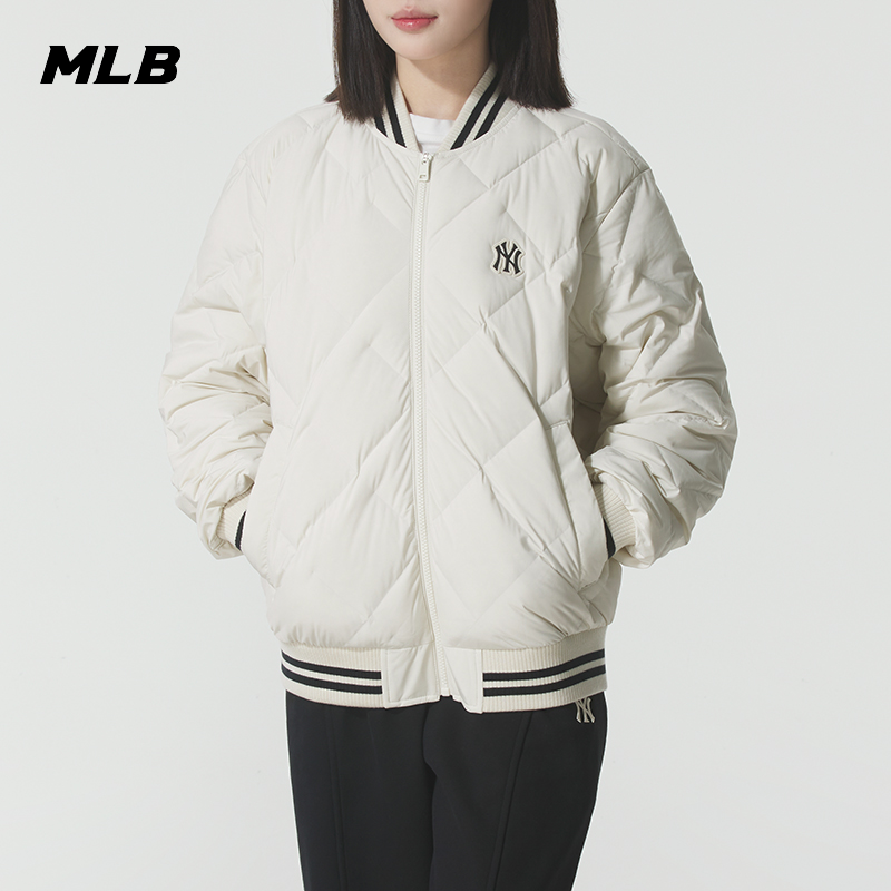 MLB男女装情侣羽绒服2025新款时尚休闲学院风棒球服棉羽3ADJV0156