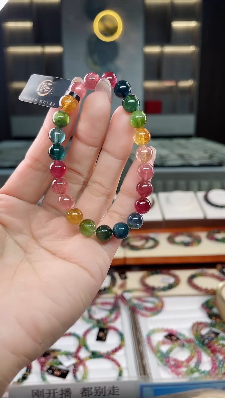 未镶嵌老矿碧玺单圈手串8mm+碧玺（多样性发一条）T