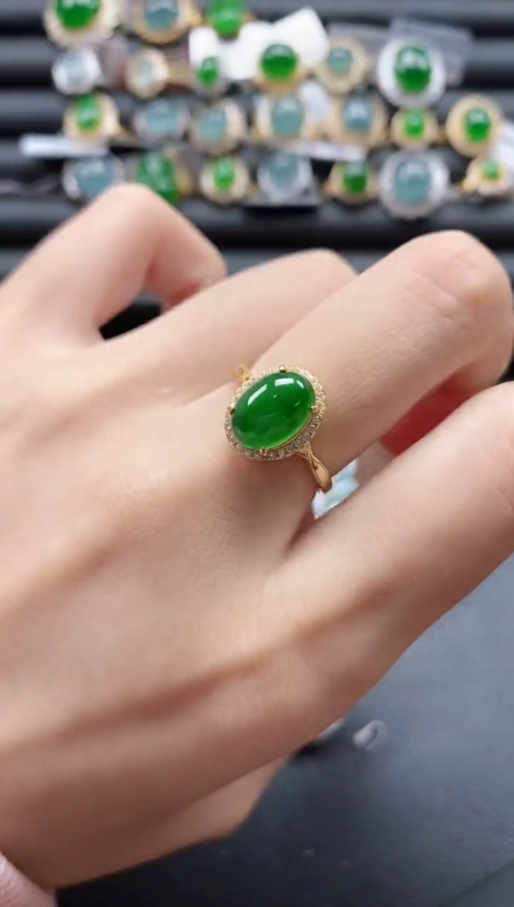 【闪购商品】翡翠戒指银S925镶嵌51151