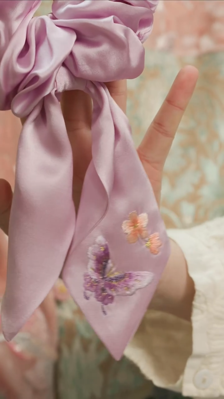 刺绣湘传礼纯手工发圈