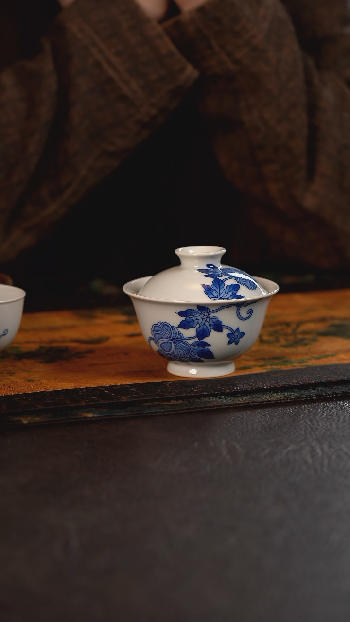 【闪购商品】杯HLX陶瓷折枝南瓜盖碗