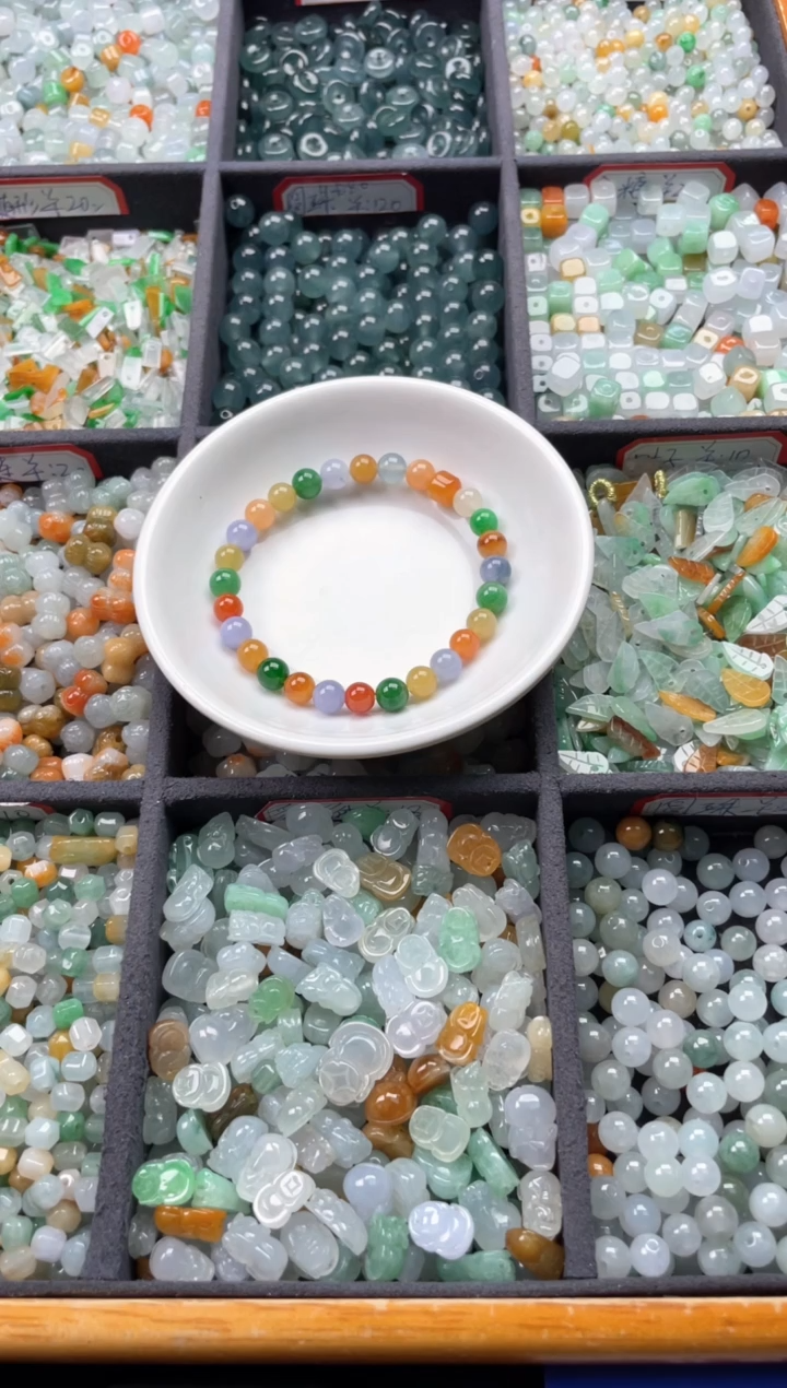 翡翠未镶嵌颈饰翡翠圆珠手串