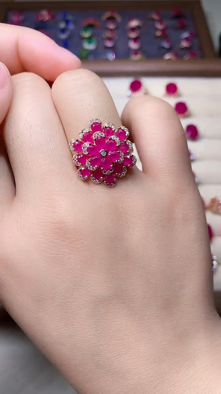 【闪购商品】红宝石戒指银S925镶嵌00000