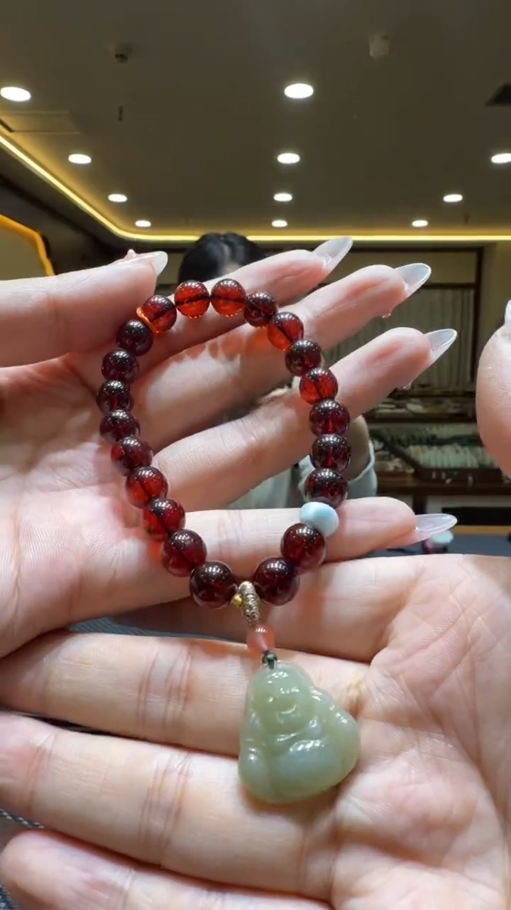 琥珀颈饰未镶嵌手串9mm