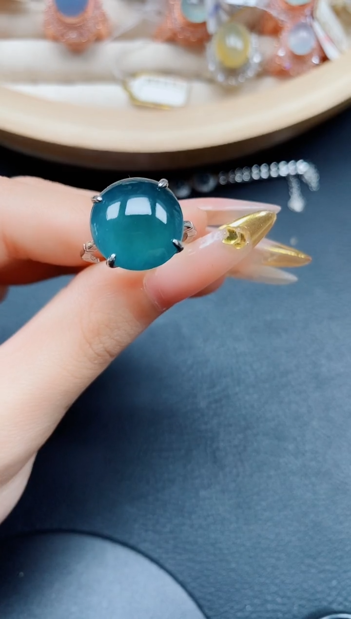 【闪购商品】翡翠戒指银S925镶嵌翡翠