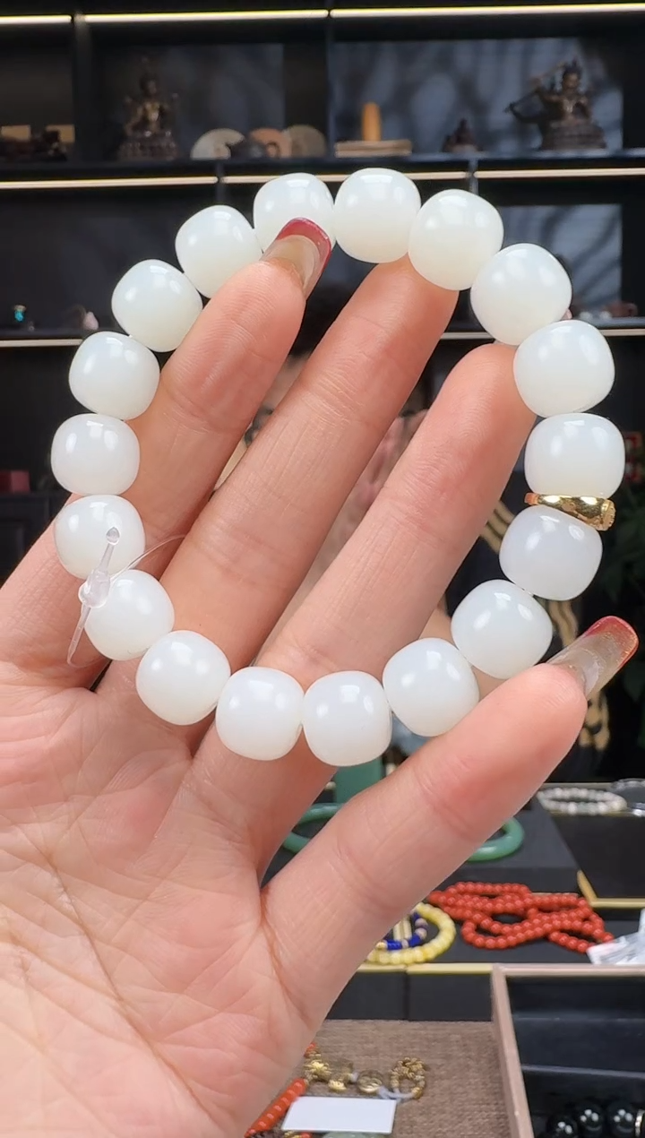 【闪购商品】和田玉1未镶嵌12mm金山老型手串