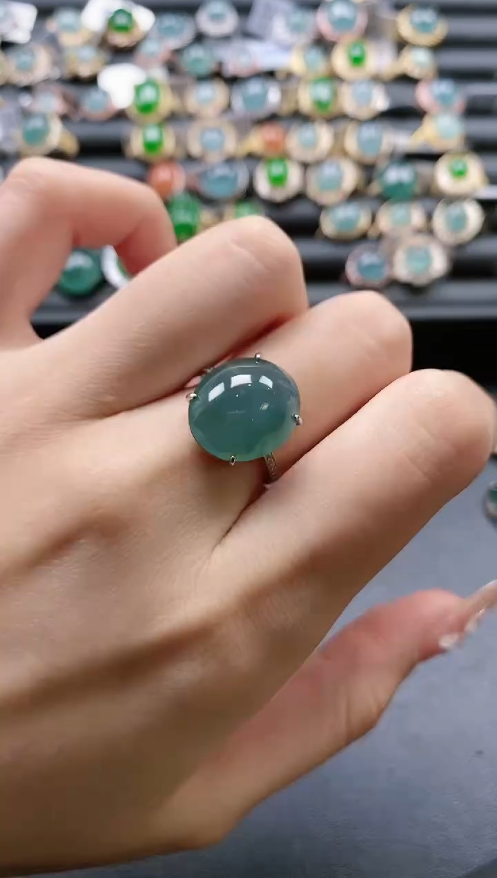【闪购商品】翡翠戒指银S925镶嵌515111