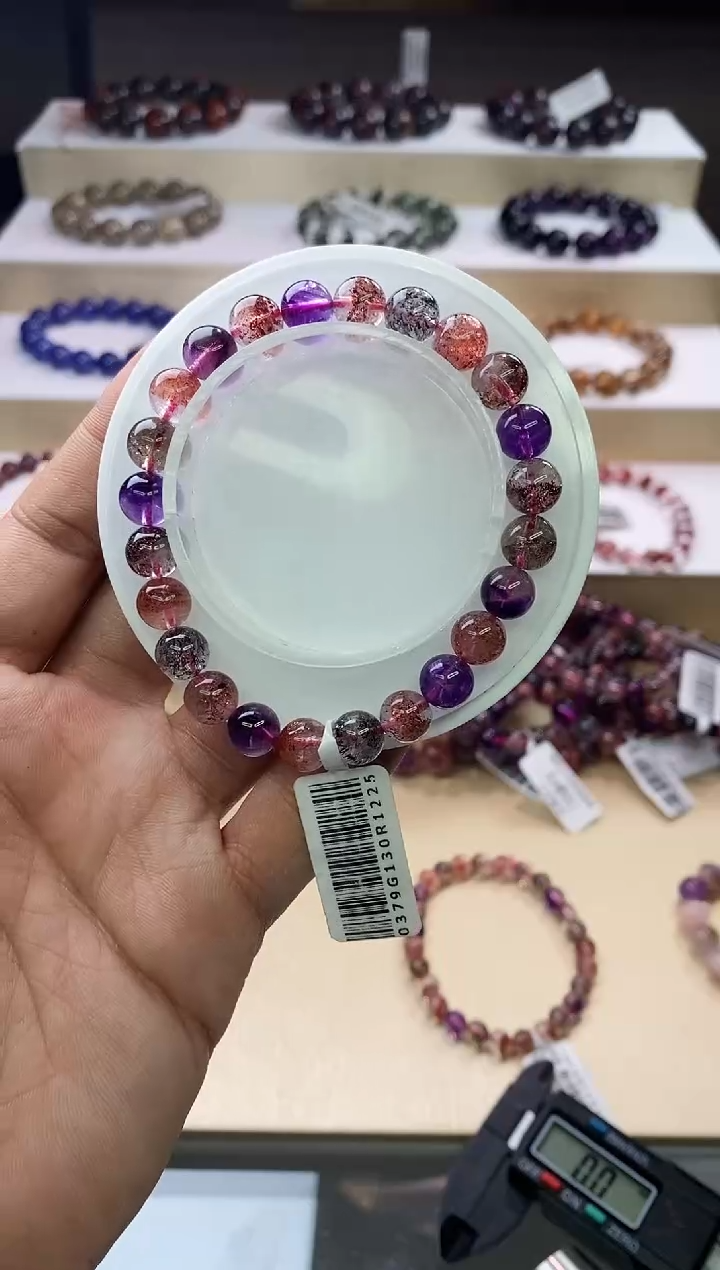 【闪购商品】水晶手链未镶嵌黑加仑超七8m+