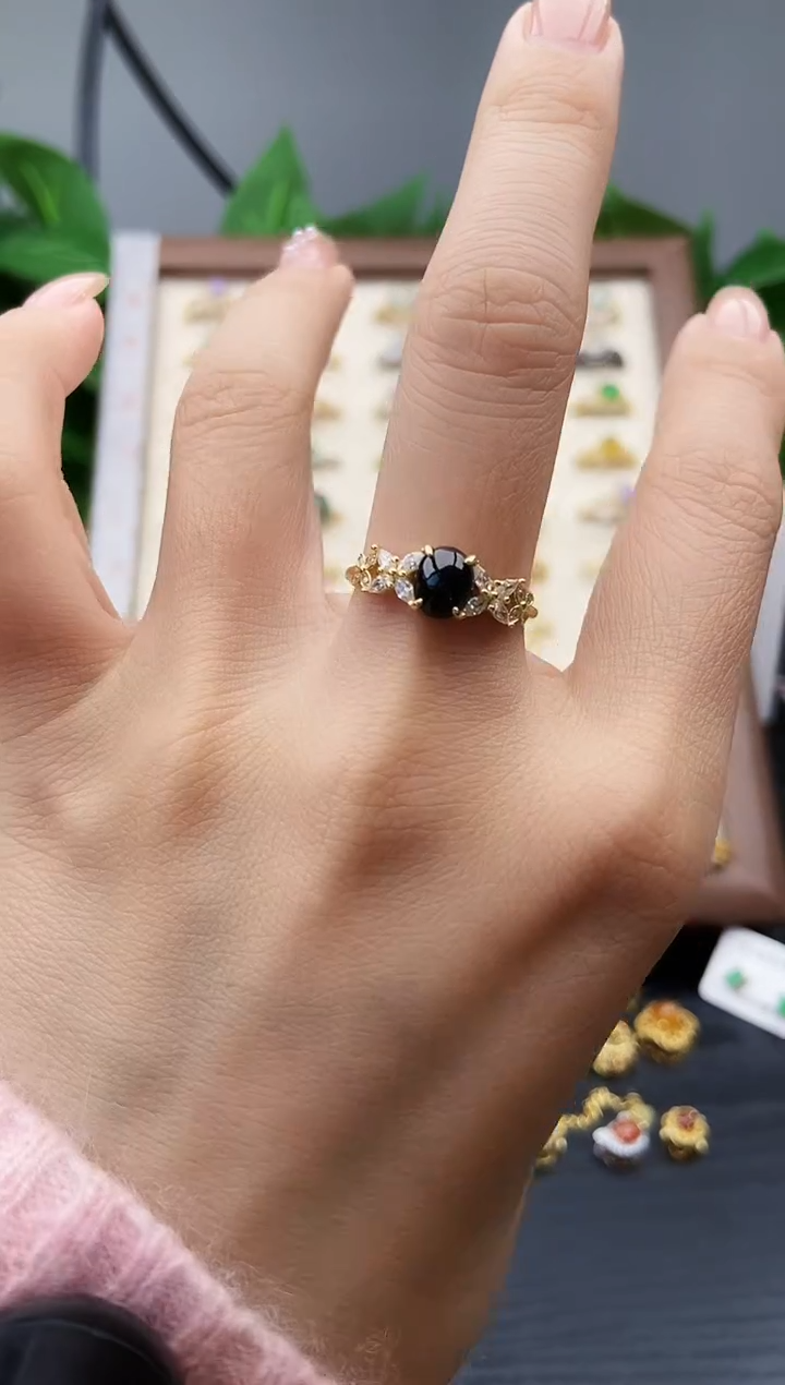 银S925镶嵌戒指翡翠12