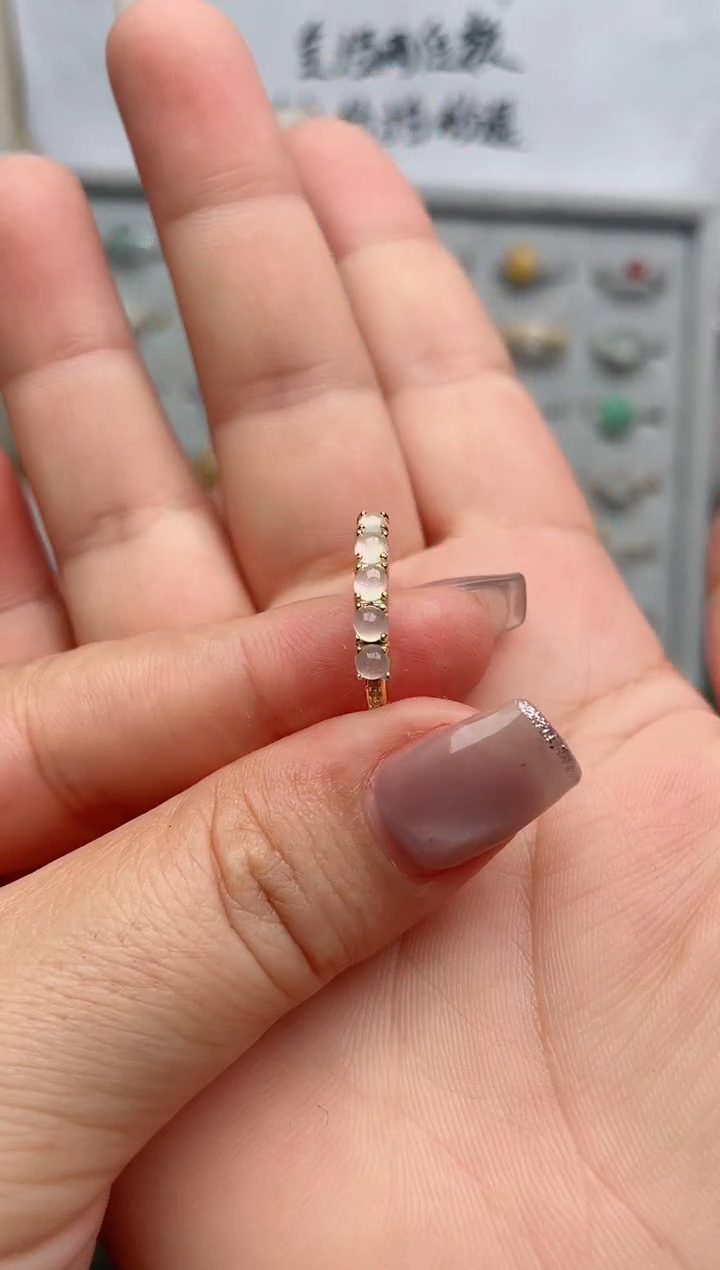 翡翠戒指银S925镶嵌.