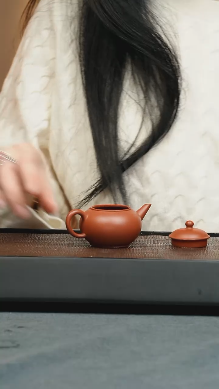 【闪购商品】紫砂茶壶五堂  孟臣水平-朱泥