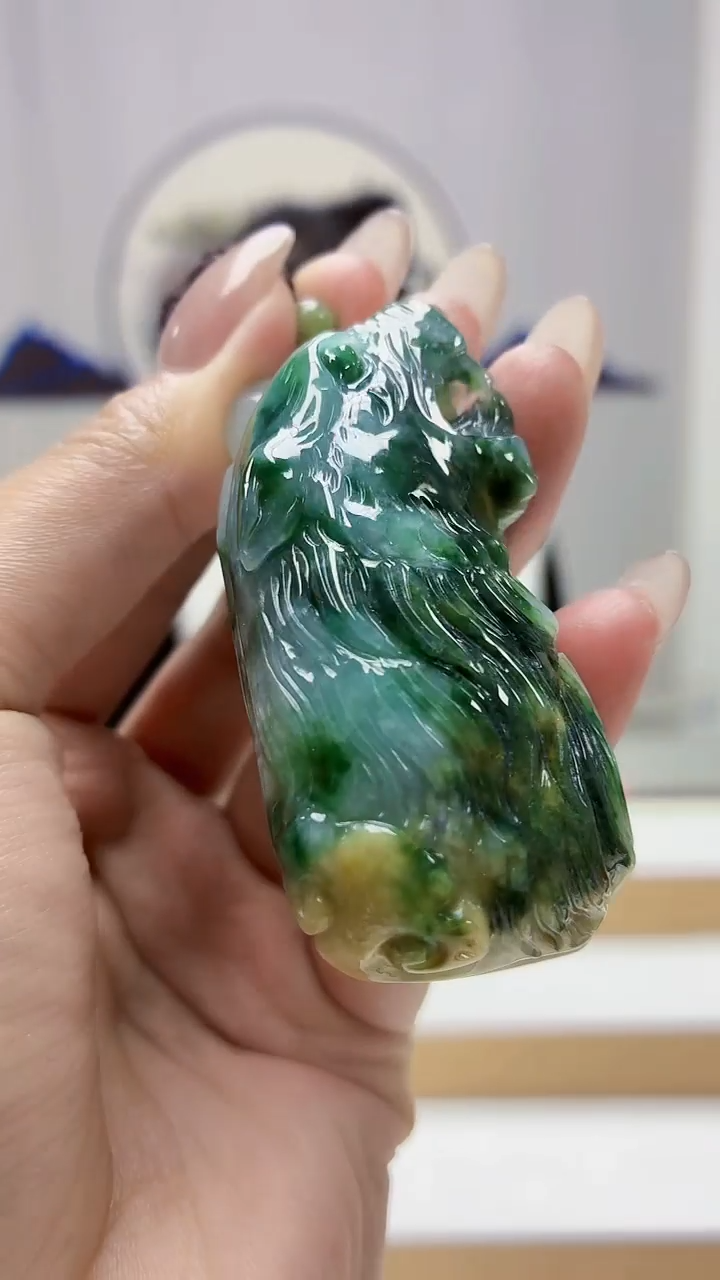 未镶嵌定制翡翠5160MM-毛货挂件77