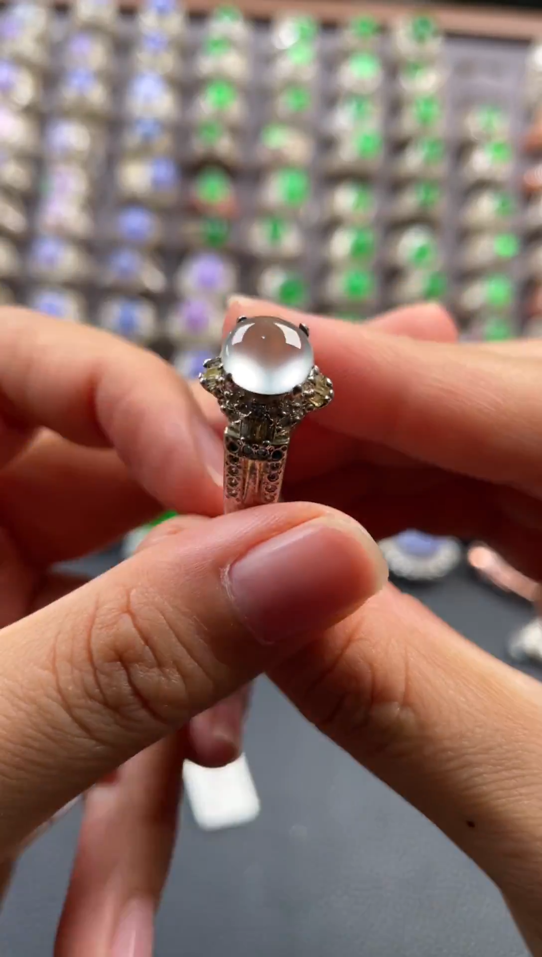 未镶嵌定制翡翠天然缅甸A货翡翠戒面 11.12