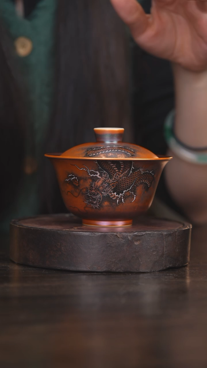 【闪购商品】杯86柴房陶瓷柴烧盖碗