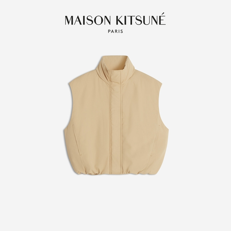 【琥珀流光】Maison Kitsune女款复古学院风短款泡芙款棉服马甲
