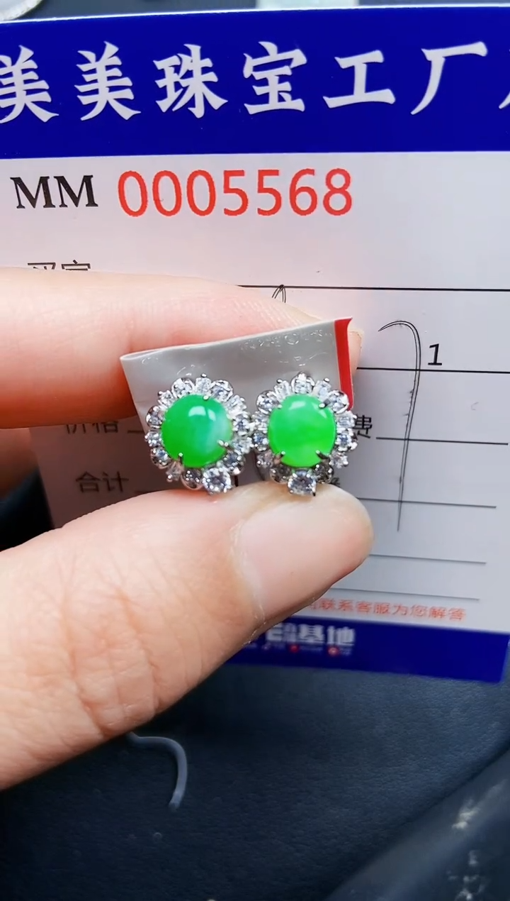 翡翠银S925镶嵌颈饰5568